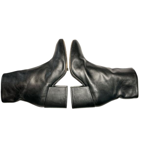 Free People Nicola Leather Square Toed Ankle Zip Block Heeled Boot Black 36 US 6 - Picture 6 of 12